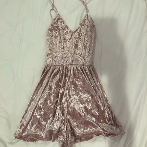 Pink velvet romper